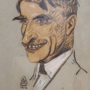 Leo Mielziner (1869-1935) [RA 1912-1935] : Caricature of (Robert) Bruce Crane (1857-1937) [RA 1888-1937], 1916.