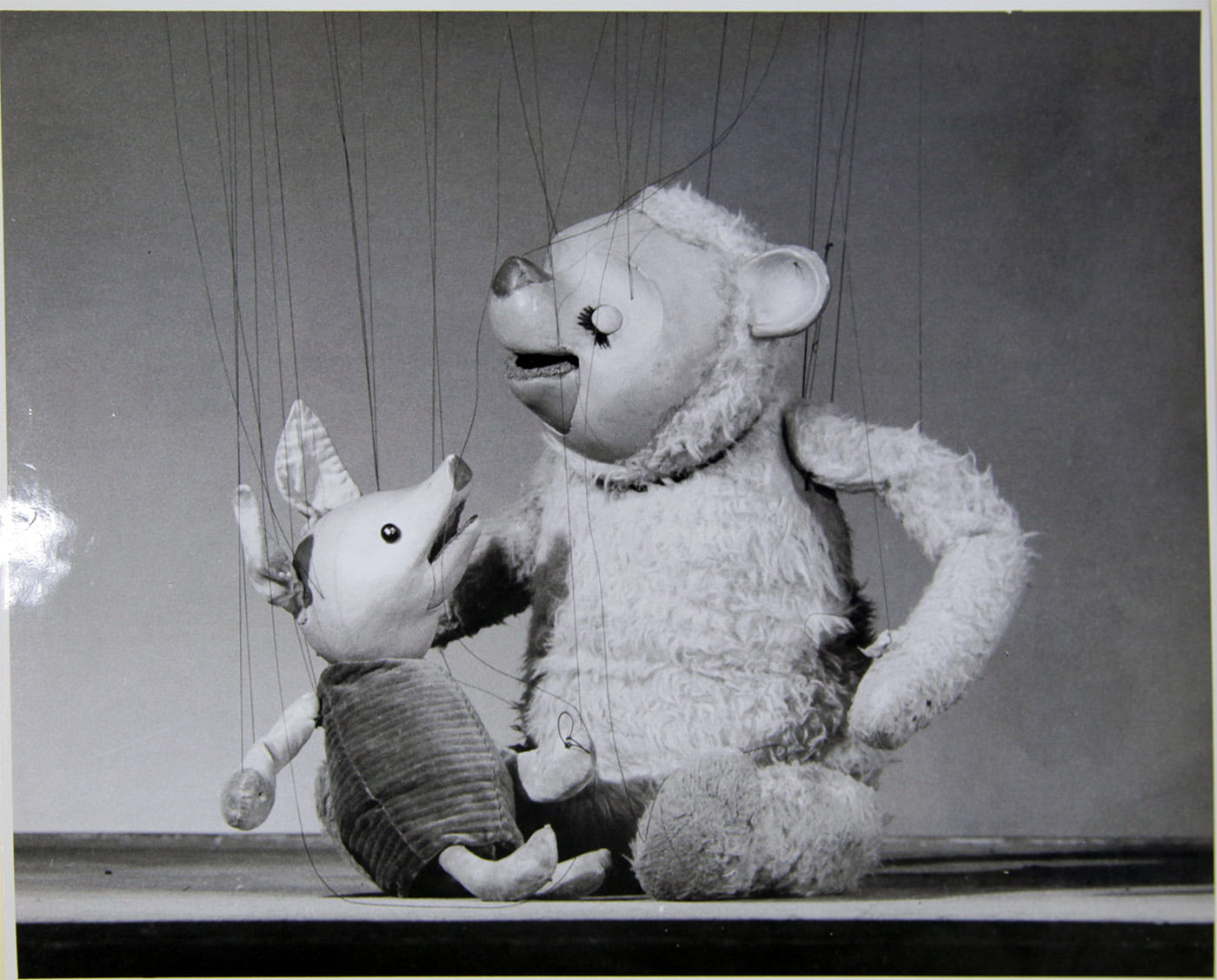 winnie the pooh and piglet black and white