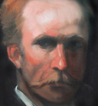 a painting of a man with a mustache.