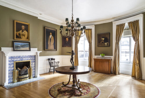 A shot of Salmagundi's beautiful Hartley room with a round table in the center