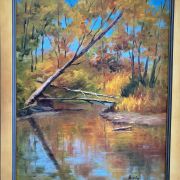 Changing Colors by Angela Stratton in a wooden frame.