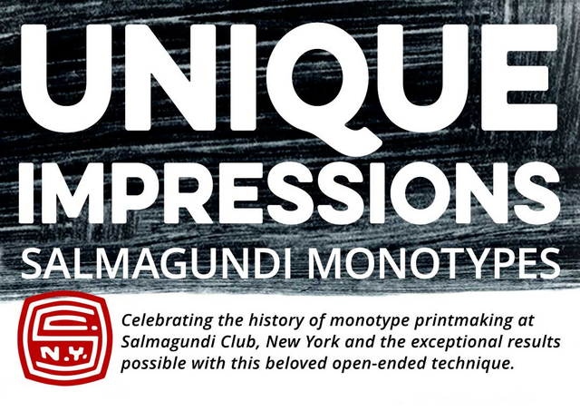 Unique Impressions : Salmagundi Monotypes exhibition banner.