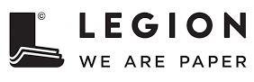 Horizontal logo for Legion Paper that says "we are paper".
